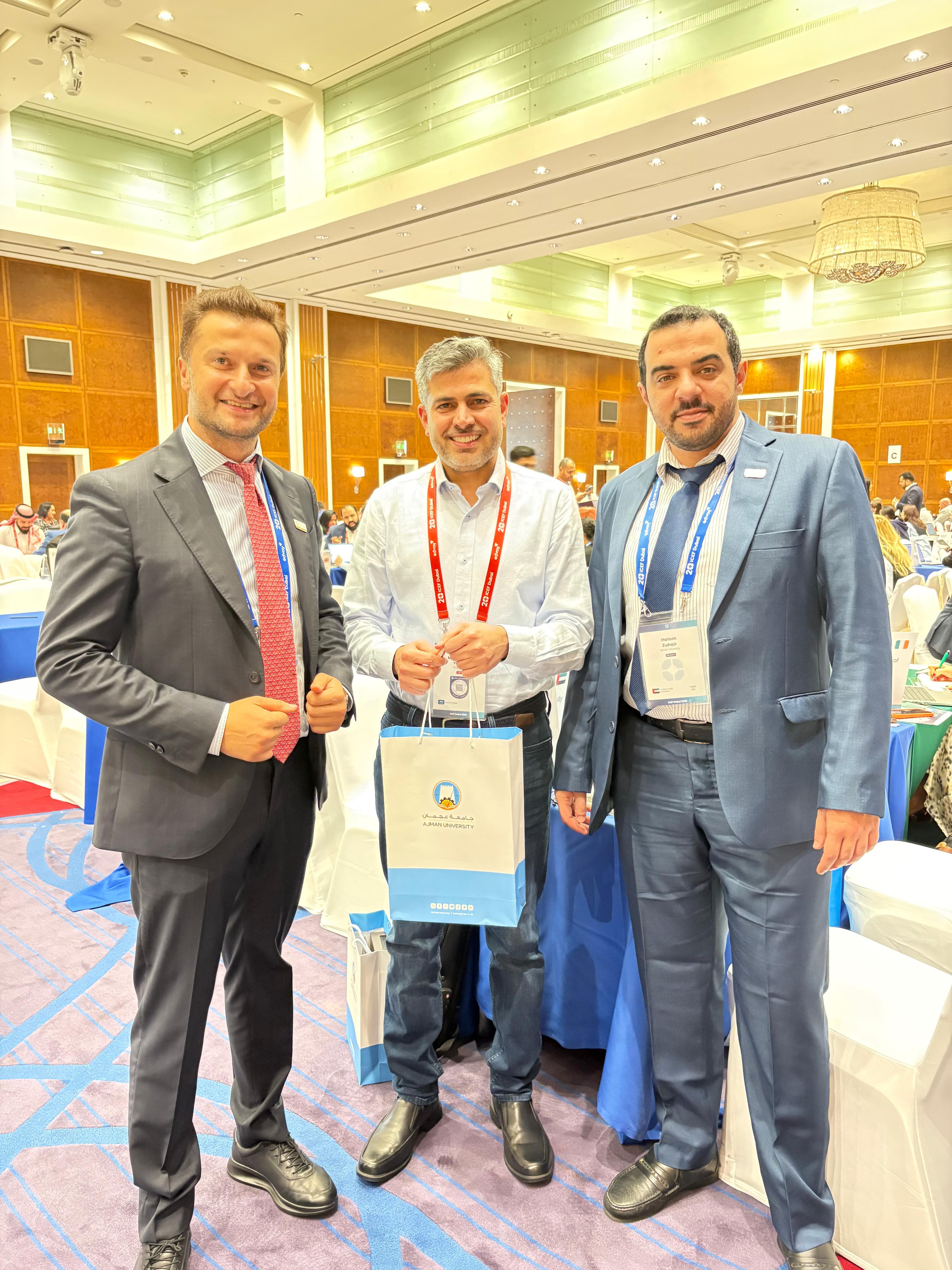 Muhammad Yousaf networking with education partners at ICEF Dubai 2026
