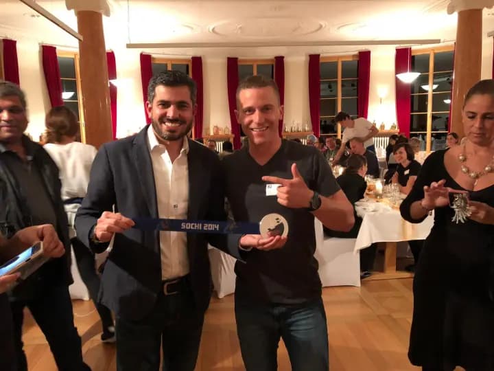 Study Bridge representative networking at an international event
